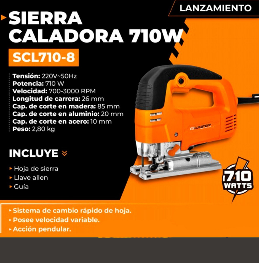 Sierra Caladora 710 W Profesional Lusqtoff - Mm