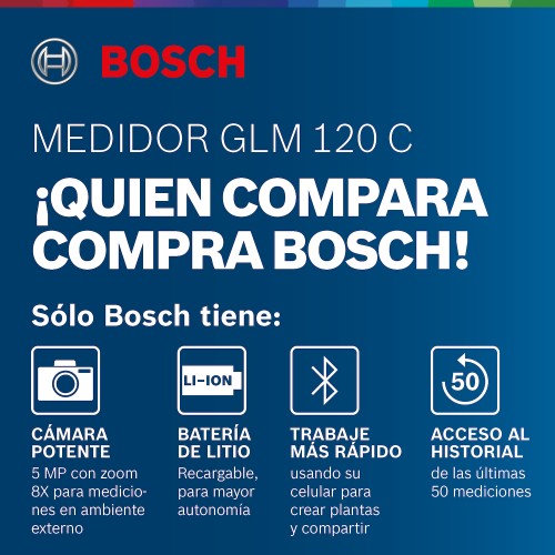 MEDIDOR DE DISTANCIA LASER GLM 120 C CON BLUETOOTH - BOSCH