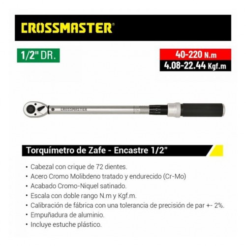 TORQUIMETRO DE ZAFE 1/2" 40-220Nm - BTA CROSSMASTER DOWEN PAGIO