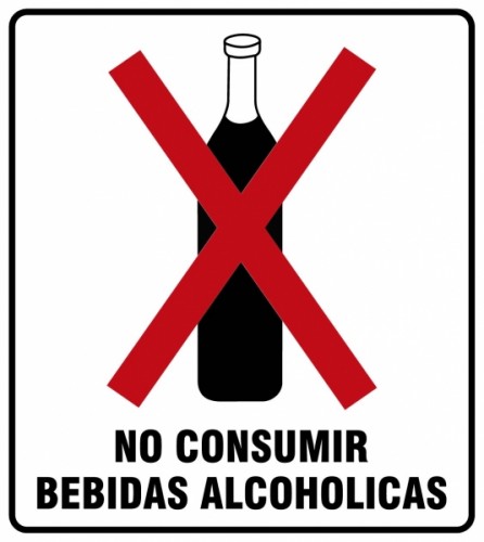 CARTEL NO CONSUMIR BEBIDAS ALCOHOLICAS - BM