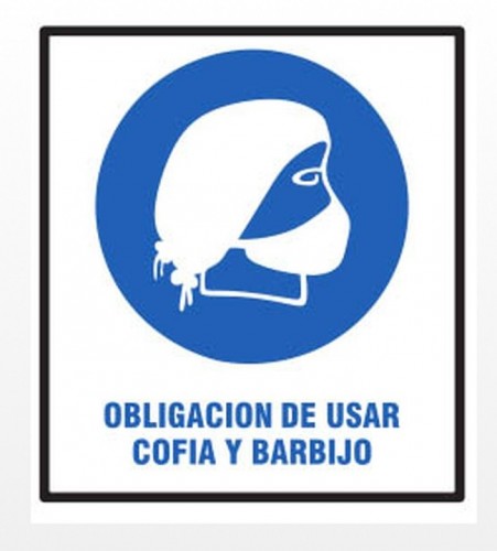 CARTEL OBLIGACION DE USAR COFIA Y BARBIJO - BM