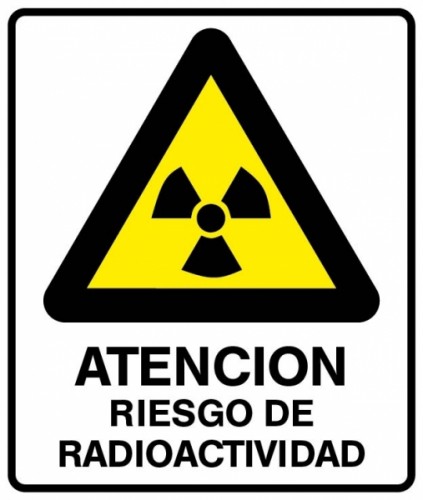 CARTEL ATENCION - RIESGO DE RADIOACTIVIDAD - BM