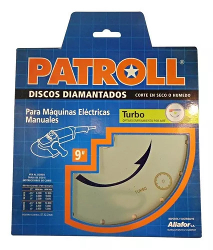 DISCO DIAMANTADO TURBO 9" 230mm - PATROLL