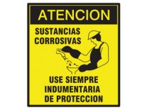 CARTEL SUSTANCIAS CORROSIVAS USE PROTECCION - BM