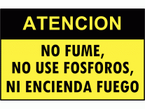 CARTEL ATENCION NO FUME NO ENCIENDA FUEGO - BM