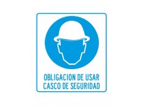 CARTEL OBLIGACION DE USAR CASCO SEGURIDAD - BM