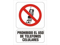 CARTEL PROHIBIDO USAR TELEFONOS CELULARES - BM